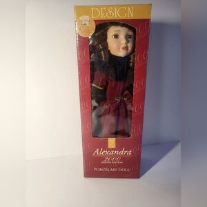 Alexandria 2000 Porcelain Doll in Red Dress